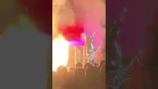 Kiss tribute guitarists hair on fire