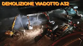 DEMOLIZIONE VIADOTTO AUTOSTRADA A32 RIVOLI - CAT 352 UHD, DOOSAN DX530, 350, 210, HIDROMEK HMK310