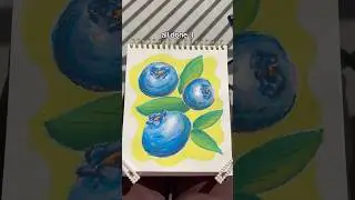 Рисуем чернику оранжевой масляной пастелью 🫐 #маслянаяпастель #фруктовоеискусство #теорияцвета #р...