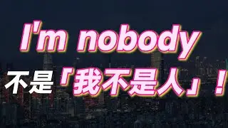 I'm nobody 不是「我不是人」！你要這麼想我也沒辦法！