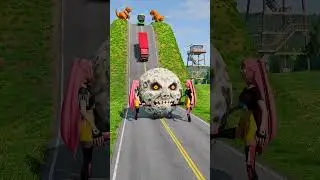 Long City Buses vs Mira Legs - BeamNG.drive #shorts #bus #kpop