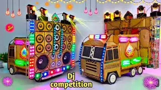 Mini Dj Truck Setup Loading at-home byCardboard Making Dj truck dj light |Setup |dj wala gadi dj 
