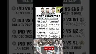 India ODI Schedule Till 2027 World Cup &ndash; Full Series & Match List #cricketlover11 #indiancricket