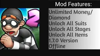 ROBBERY BOB 2 - MOD APK 1.7.0 VERSION (UNLIMITED MONEY/DIAMOND) OFFLINE - NO ROOT