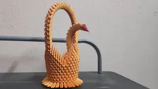 Origami3d Swan Basket / How to make 3d Origami Swan Basket