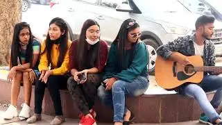 Randomly Singing & ArijitSingh heartbeat Guitar  Mashup Delhi Beautiful CuteGirls Prank|Bimleshsingh