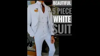 Beautiful 5 piece suit set in white|poshakhub|#wedding #party #suitsformen