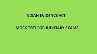 Mock Test for Indian Evidence Act||VBlaw