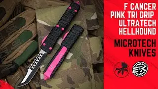 F Cancer Microtech Pink Tri Grip Hellhound (EKnives EKclusive)