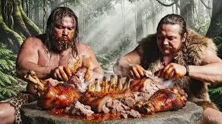 🔥 Primitive Survival Cooking | Ancient Fire & Wild Meat🤤🍗