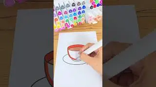 Rain outside, colors inside 🎨☕ASMR COLORING#asmr #relaxing #coloring #arttherapy #rain #viral #short