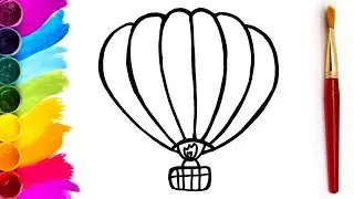 Hot Air Balloon coloring page Learn Colors for kids