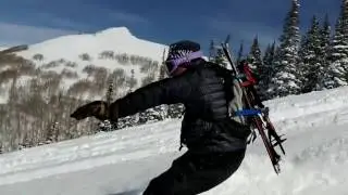 powder surfing - no binding riding - on homemade custom 3lb board