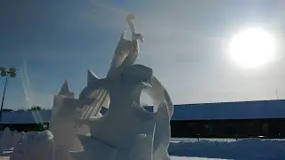 Snow sculptures at the 2019 Fur Rendezvous in Anchorage, Alaska