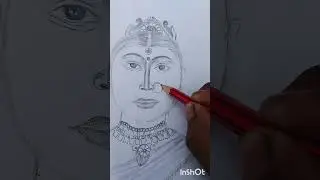Maa Durga drawing 🔥😍✍️ Angry Maa Durga #shorts #maadurga #drawing