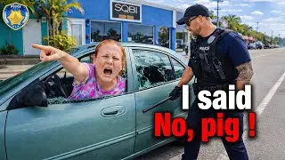 Entitled Florida Karen Denies Driving Police Smash Window Arrest | Karens Getting Arrested By Police