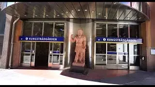 Sweden, Stockholm, Kungsträdgården Subway Station, SMW elevators - going up to street level