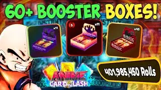 How Many Packs Can I Get Opening 60+ BOOSTER BOXES In Anime Card Clash!