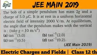 The bob of a simple pendulum has mass 2 g and charge of 5 microC . It is at rest in a uniform horizo
