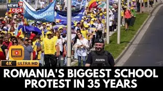 Romania Erupts: Teachers & Students Protest Austerity Education Reforms | Biggest Protest | 4K |N18G