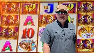 4 COINS TRIGGER BONUS, ALL FREEPLAY WINS, BUFFALO GOLD REVOLUTION, 100 SPINS MAX BET