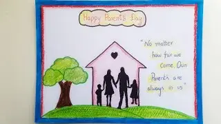 National Parents Day Drawing 2021|How to draw Parents Day poster|@creativitymakesmehappy4585