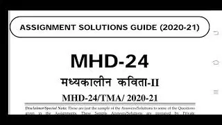 MHD 24 Ignou Solved Assignment 2020-21
