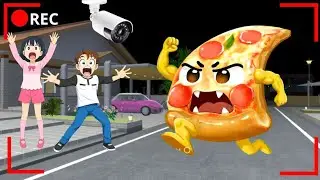 CCTV Catches Yuta Mio Panicking During a GIANT PIZZA MONSTER ATTACK 😱 | Sakura School Simulator