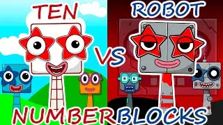 Ten (from Numberblocks) Normal VS Robot Version My Sprunki OC