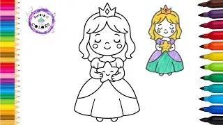 Princess Holding A Star Cute Simple Easy Drawing And Coloring #princess #rainingcolors