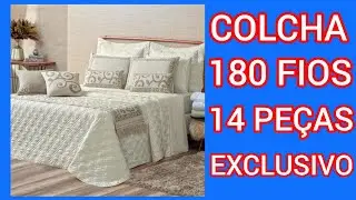 ✅ kit colcha cobre leito casal king completo Turin 180 fios 14 pe&ccedil;as exclusivo Premium