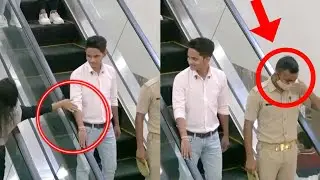 TOUCHING STRANGERS HANDS ON THE ESCALATOR || #Touchinghandsontheecalator #viral || Khushi Pandey