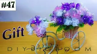 Nylon stocking flowers tutorial #47, How to make nylon stocking flower step by step