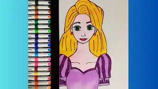Princess Rapunzel Coloring 💜 | Tangled Coloring for Kids | Coloring for Kidz
