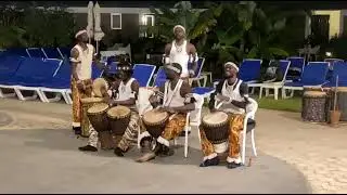 Nimba percussions dance Troup in the Gambia at sun set beach hotel 2025