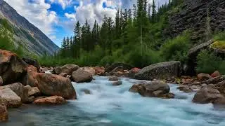 🍃Serene River in USA Valley - River Sounds Birds Chirping in Forest Stream for Morning Routine