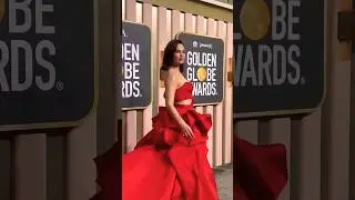 Red Carpet Vision: Lily James stuns in a strapless Versace gown at the Golden Globes