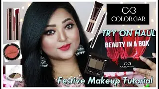 *New Launches*COLORBAR TRY ON HAUL//Festive Makeup Tutorial//Colorbar Monsoon Sale haul//saptaparnee