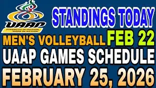 UAAP SEASON 88 STANDINGS | FEBRUARY 22 | SCHEDULE FEBRUARY 25, 2026 | UAAP MENS VOLLEYBALL