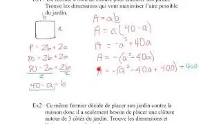 PC30S - Ex7 - Application de la fonction quadratique