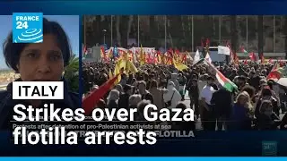 Italians on strike over Israel's arrest of Gaza flotilla activists &bull; FRANCE 24 English