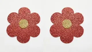 Glitter Foam Sheet Flower Making | Glitter Sheet Flower Simple | Glitter Foam Sheet Craft Idea