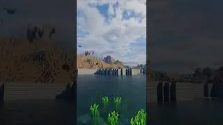 Built a Tiny Port & House Next to a River! 🌊⛵ | Minecraft Aesthetic Timelapse #shorts