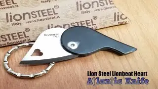 LION STEEL LIONBEAT HEART HORN AISI 440 STAINLESS BLACK KNIFE KEYCHAIN LBCO