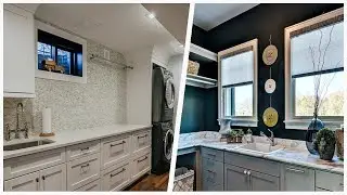 75 Brown Floor Laundry Room With A Stacked Washer/dryer Design Ideas You'll Love ⭐️