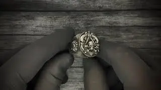 Masonic Ring, Large Signet Sterling Silver Statement Skull Crossbones Masons Jewelry Freemason Rings