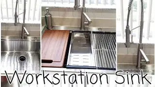 Workstation Single-bowl Stainless Sink & Commercial-style, 2-function Pull-down Sprayer & Pot Filler