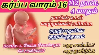 16 weeks of pregnancy in tamil | 16 weeks pregnancy symptoms in tamil | 16 weeks baby development |
