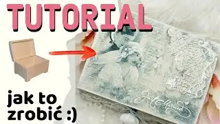 Decoupage ślubne pudłeko z foremką teksturową - DIY tutorial