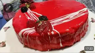 كيك الفراولة الذي لا يقاوم 🎂🍓 مع جنواز ناجحة وكريمة خفيفة سهلة التحضير ممكن تحضروها في أعياد الميلاد
